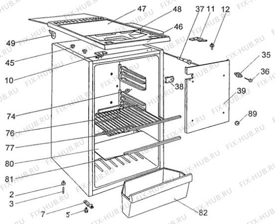 Взрыв-схема холодильника Tricity Bendix 160LE - Схема узла Cabinet + furniture (extra)
